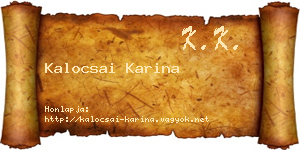 Kalocsai Karina névjegykártya